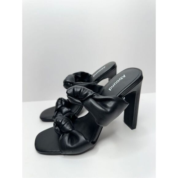 ABOUND Rainey Knotted Heeled Sandal in‎ Black Size 5.5 Square Open Toe Heels - Picture 5 of 9